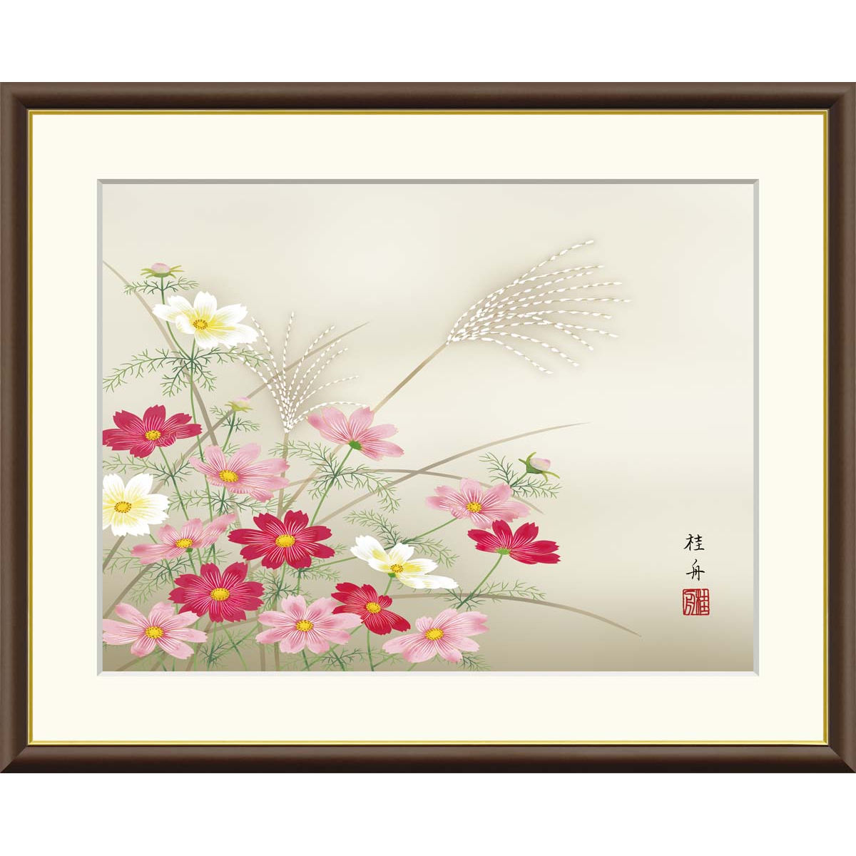 堂本印象　春　花鳥画　工藝画　額入り　庄司大雅堂額装　書画、骨董品、美術品 堂本印象 春 花鳥画 工藝画 額入り 庄司大雅堂額装 書画、骨董品、