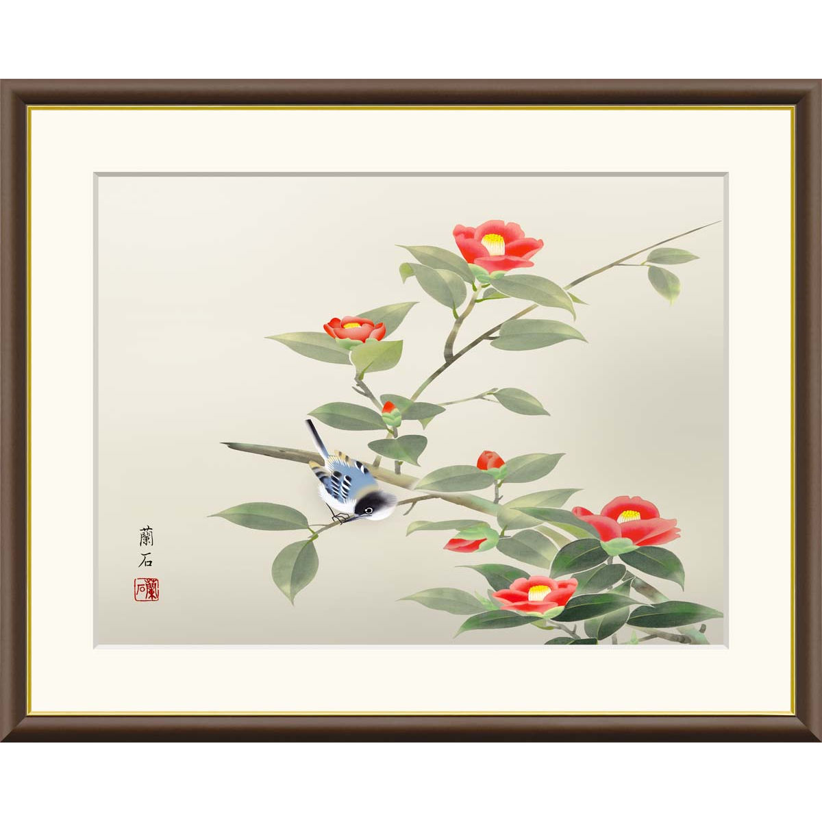 楽天市場】絵画 現代日本画 花鳥画 秋飾り 秋草に鶉 近藤玄洋 額