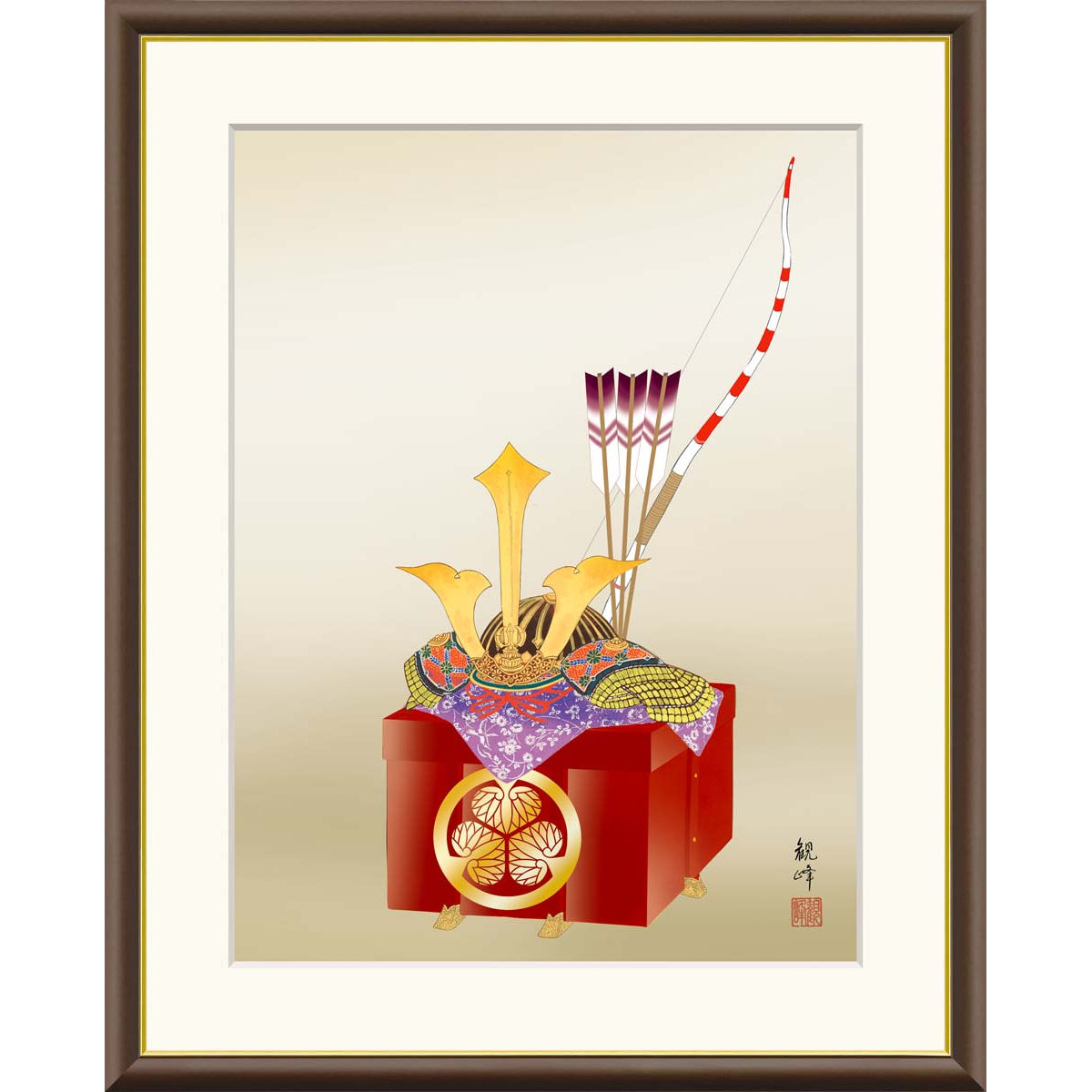 楽天市場】絵画 現代日本画 節句画 端午の節句 兜に菖蒲 緒方葉