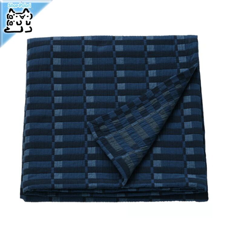 【 IKEA - イケア -】SKOGSKOVALL -スコグスコヴァル- マルチカバー ブルー シングルサイズ 160x250 cm 毛布 ブランケット (206.067.34)|Shop-Polori 店