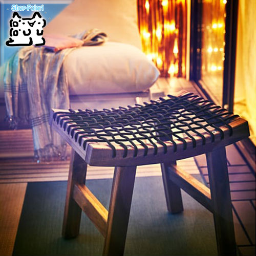 【 IKEA - イケア -】STACKHOLMEN スタックホルメン スツール 屋外用 ライトブラウンステイン 48x35x43 cm (004.114.26)