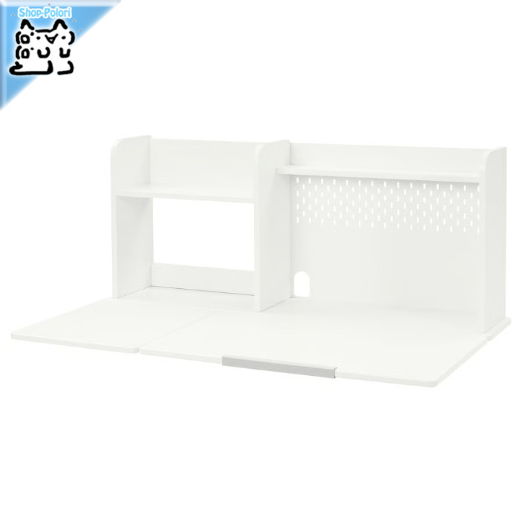 【 IKEA - イケア -】BERGLARKA -ベリレルカ- 事務机いの一番＆シェルフ 白いこと 120x70 糎 (405.316.53)