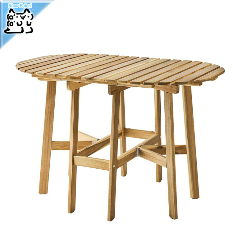 【 IKEA - イケア -】ASKHOLMEN -アスクホルメン- ガーデニング 時刻表 ゲートレッグテーブル 室外用 アカシア材 72x70 糎 折り畳み (405.665.53)