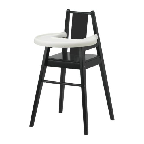 【 IKEA - イケア -】BLAMES -ブローメス- ハイチェア トレイ付き ブラック (801.652.33)