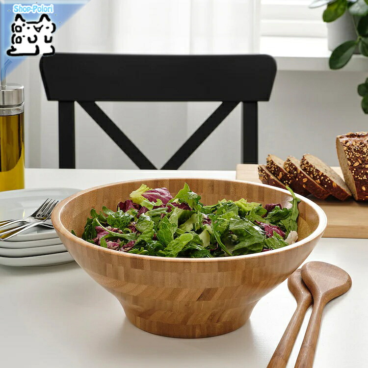 【 IKEA - イケア -】GRONSAKER -グローンサッケル- サービングボウル 竹 28 cm (404.857.31) サラダボウル