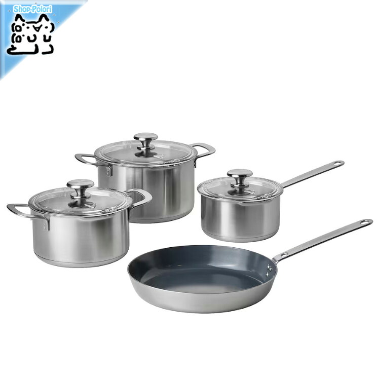 【 IKEA - イケア -】HEMKOMST -ヘムコムスト- 調理器具7点セット ステンレススチール (505.801.05)