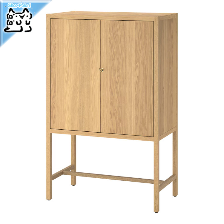 【 IKEA - イケア -】STOCKHOLM 2025 -ストックホルム 2025- キャビネット 扉2枚付 オーク材突き板 80x40x126 cm (005.865.05)