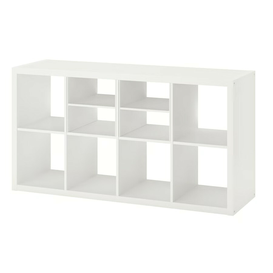 【 IKEA - イケア -】 棚 KALLAX - カラックス - オープンシェルフ シェルフインサート付 ホワイト 147x77 cm (595.759.77) 本棚｜Shop-Polori 店