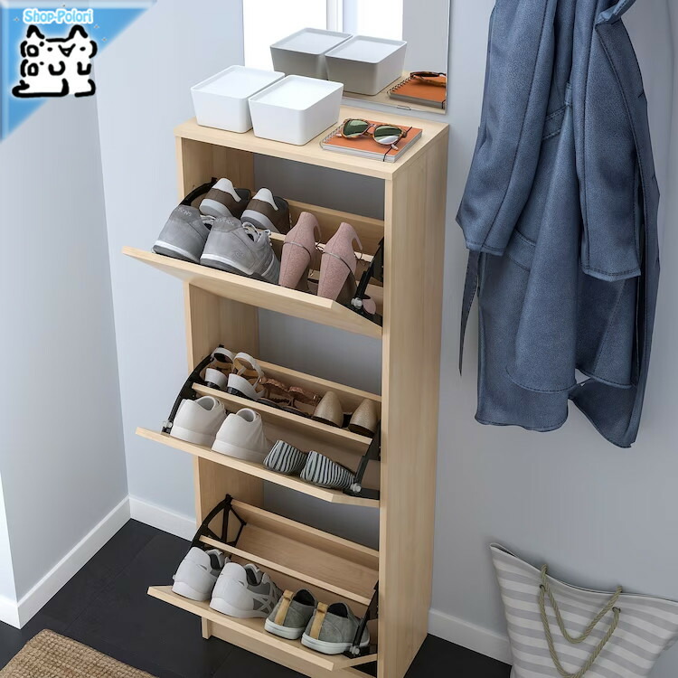 楽天市場】IKEA イケア シューズボックス3段 ホワイト 白 61x30x130cm