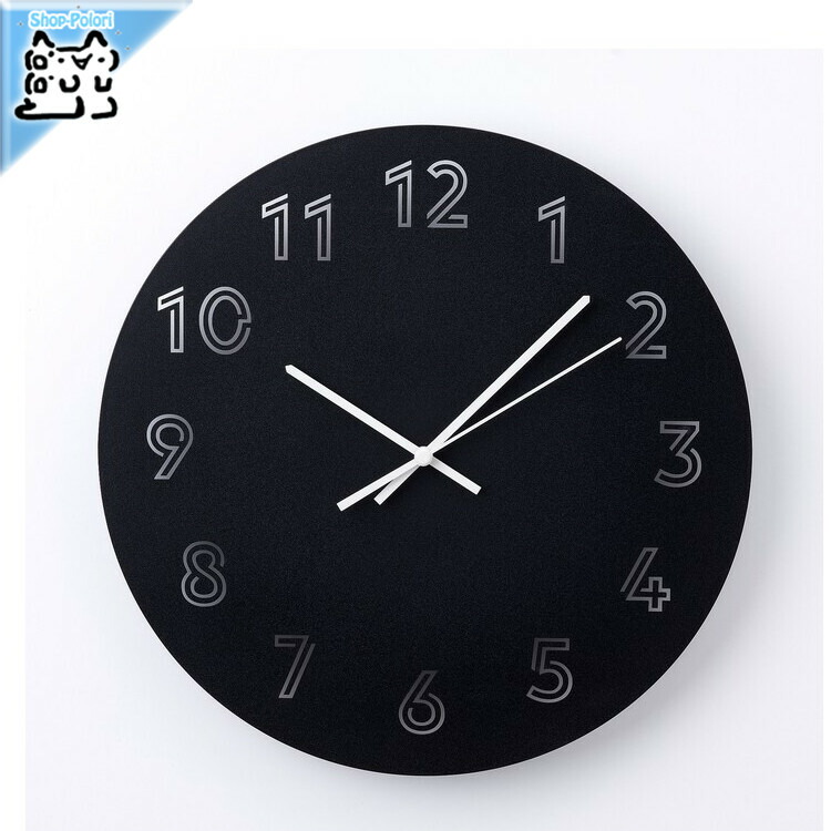 楽天市場】IKEA イケア ウォールクロック 低消費電力 ブラック 30cm