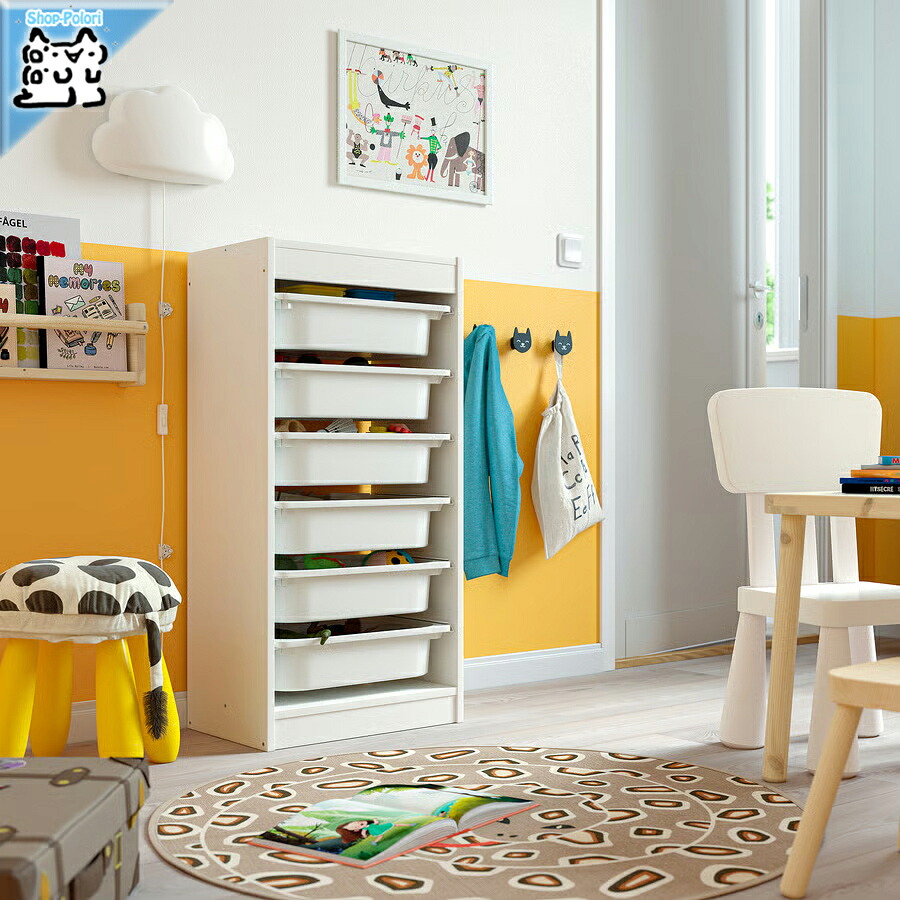 【 IKEA - イケア -】ikea チェスト TROFAST -トロファスト- 収納コンビネーション BOX付き 組み合わせ収納 オープン収納 棚 ホワイト / ホワイトBOX 46x30x95 cm (996.066.89)