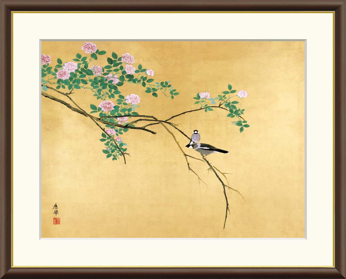 楽天市場】【額絵】 薔薇文鳥 円山応挙 F4・F6・F8号サイズ 円山応挙