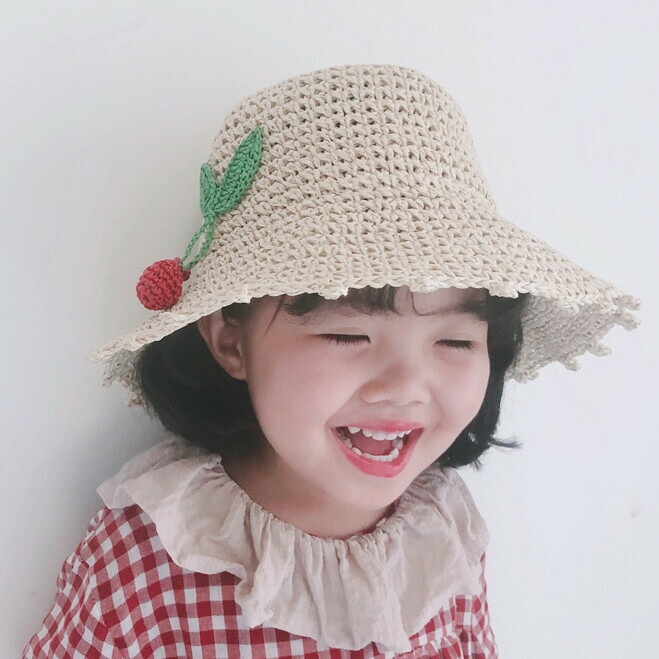 Off 送料無料 麦わら帽子 こども帽子 さくらんぼ 子供帽子 夏 紫外線予防 キッズ 女の子 子ども カジュアル 韓国風 韓国服 こども熱中症対策 女の子麦わら帽子 保育園 幼稚園 かわいい Uv対策 おしゃれ さくらんぼグッズ サクランボ かわいい帽子 海 レジャーグッズ