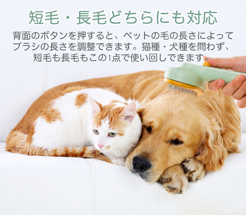 在庫有 送料無料 猫 ブラシ 犬 ペット用ブラシ 短毛 長毛 抜け毛取り 毛取り 除毛 ネコブラシ ピンブラシ ワンタッチ グルーミング お手入れ マッサージ 気持ちいい 快適 ケア 中型犬 大型犬 犬グッズ 犬用品 猫用品 換毛期対策 敏感期 スタイリングできる ペット用品