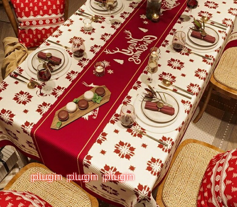 テーブルクロス クリスマス コットン 繊維 カバー キッチン ダイニング 綿100% 花柄 北欧 長方形 テーブルカバー おしゃれ 食卓テーブルクロス ポリエステル繊維 肌触り良い マルチクロス テーブルトップ テーブルマット 薄手 デスクマット