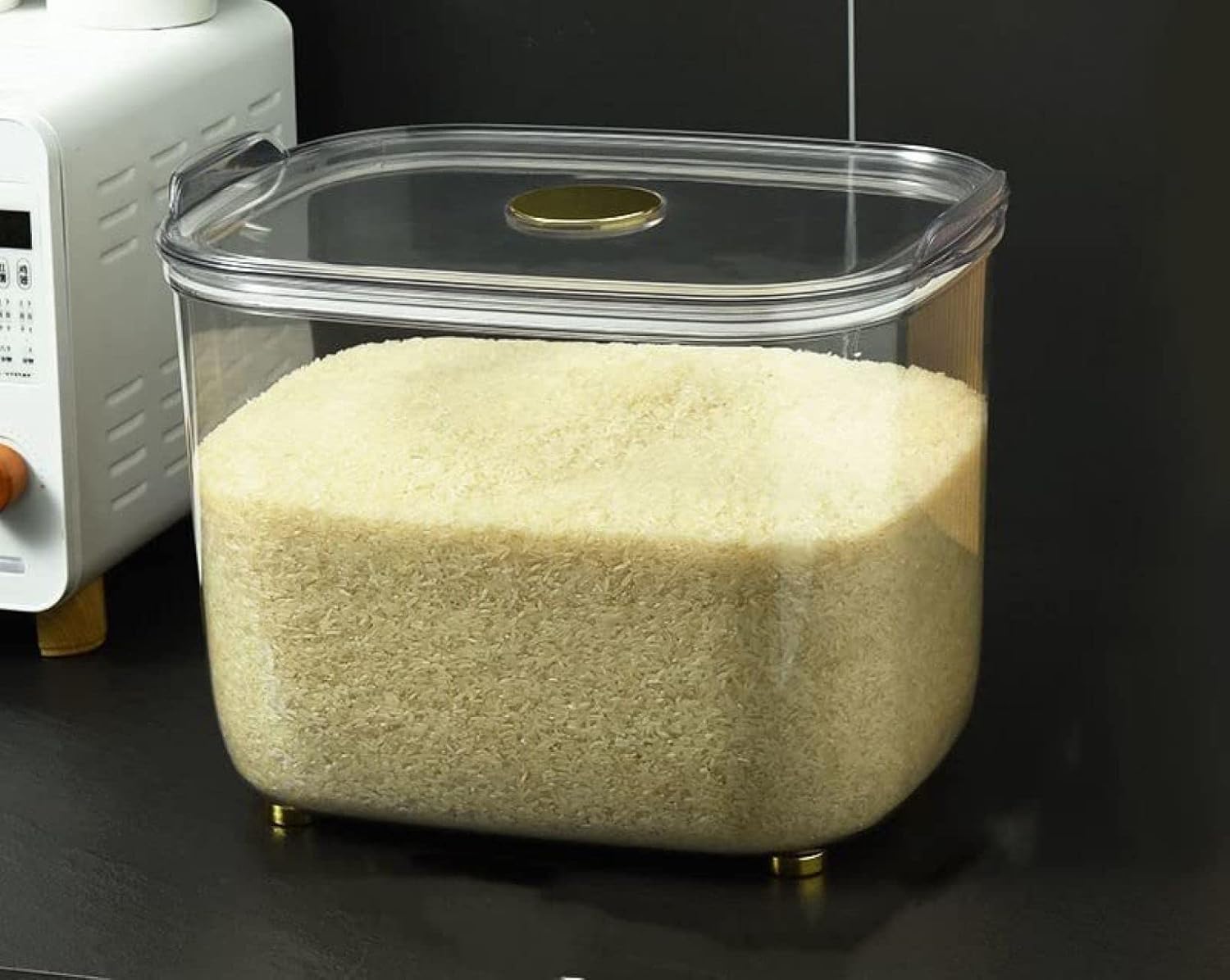 米飯保存容器 米びつ 保存タンク 計量カップ付 雑穀 薬用米 小麦粉 雑炊 砂糖 キッチン収納 透明覗き窓 残量確認可能 大容量 ガラス樽 貴重品保存米 米タンク 密閉式大型防湿密閉タンクバレル｜lovely67