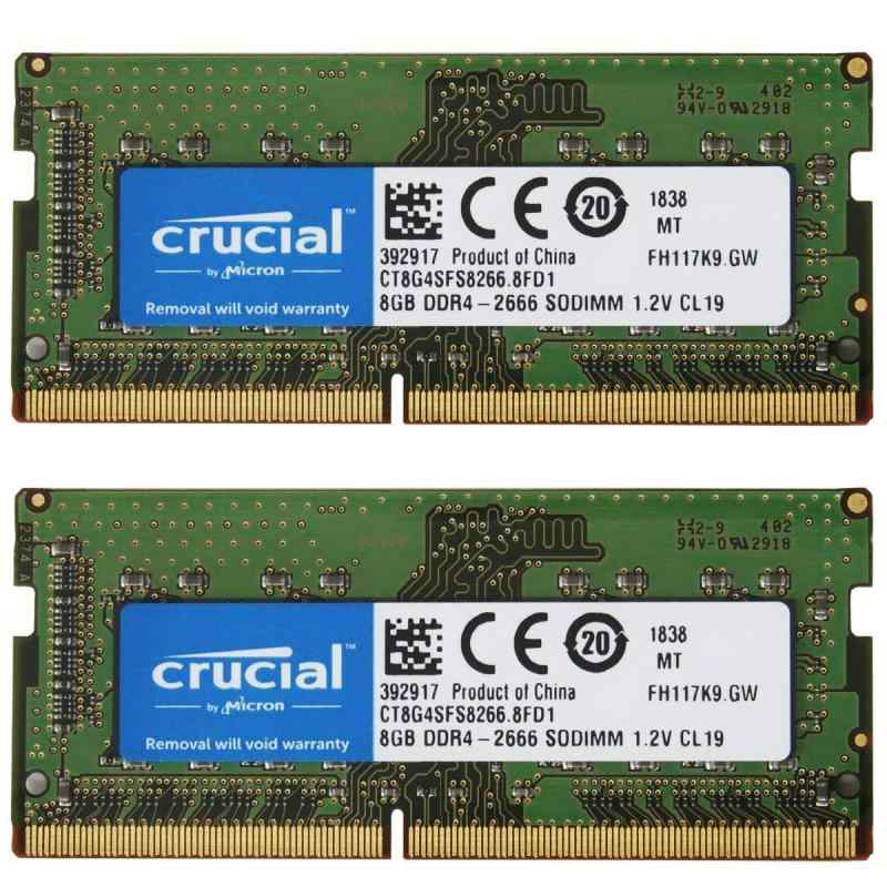 【2枚セット】 Crucial ノートPC用 メモリ PC4-21300(DDR4-2666) 8GB SODIMM CT8G4SFS8266 [並行輸入品]