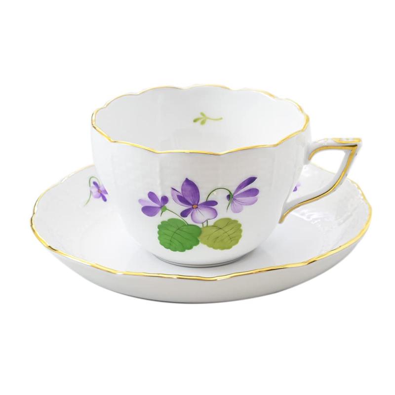 ヘレンド ティーカップ&ソーサー VIOLETシリーズ 200ml 手描き 730000 VIOLET 00730000-VIOLET [並行輸入品]