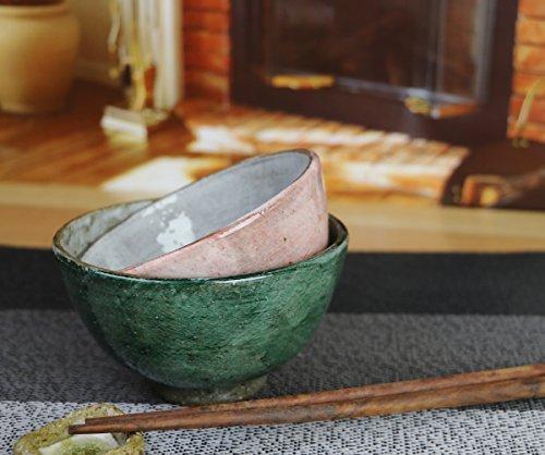 信楽焼 夫婦茶碗 飯椀【松葉・桃花 茶碗セットw909-05＿909-06】夫婦 めおと ペア カップル しがらき焼 陶器 焼き物 食器 めし椀 お茶碗 ご飯茶碗 オシャレ おしゃれ ギフト プレゼント 贈り物