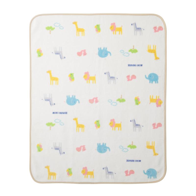 [ミキハウス] 綿織物毛布 毛布 90×115糎 どうぶつ お睡眠時間 ひざかけ 日本製 御坊っちゃん うしろ帯 もの言う花 キッズ 赤んぼう ベビー服 赤ちゃん服 46-8375-492