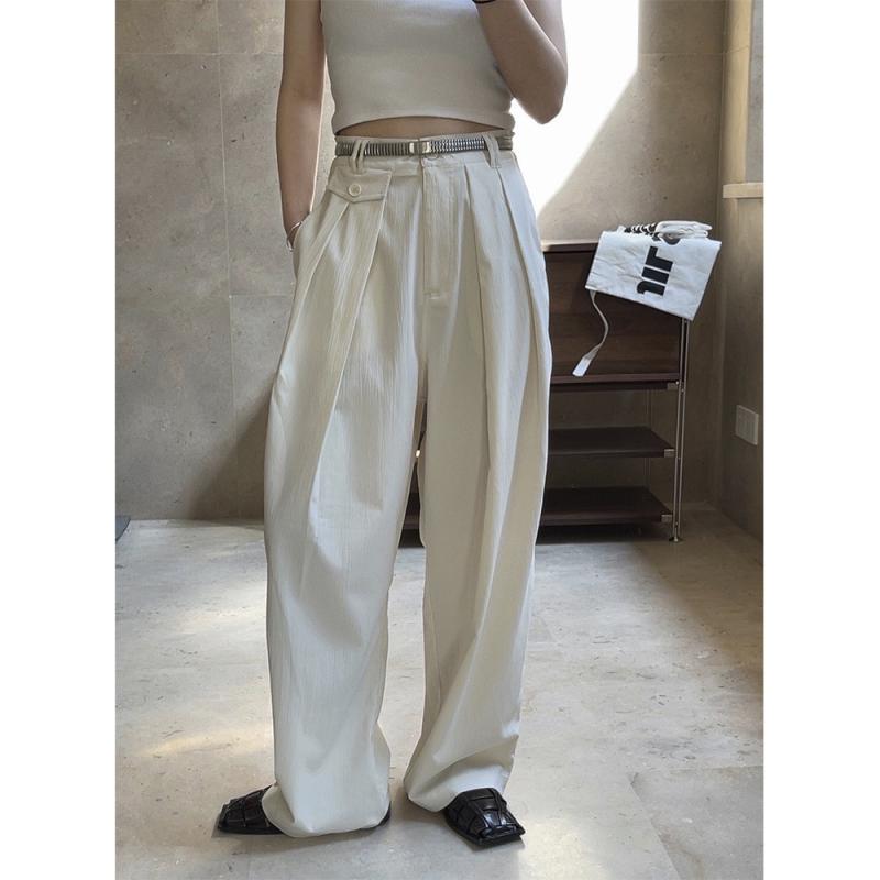 レディース 広広としたズボン下 高腰 クロップドパンツ 筋目 うつり変わり 軽さ ロング丈 黒 酪漿白いこと 編み物混紡 ナイロン スパンデックス 95% 以上 ゆったり 影ぼうし 日常使い走り 心地よい デイリー ルーズフィット ご機嫌酉の方角 隠し デ