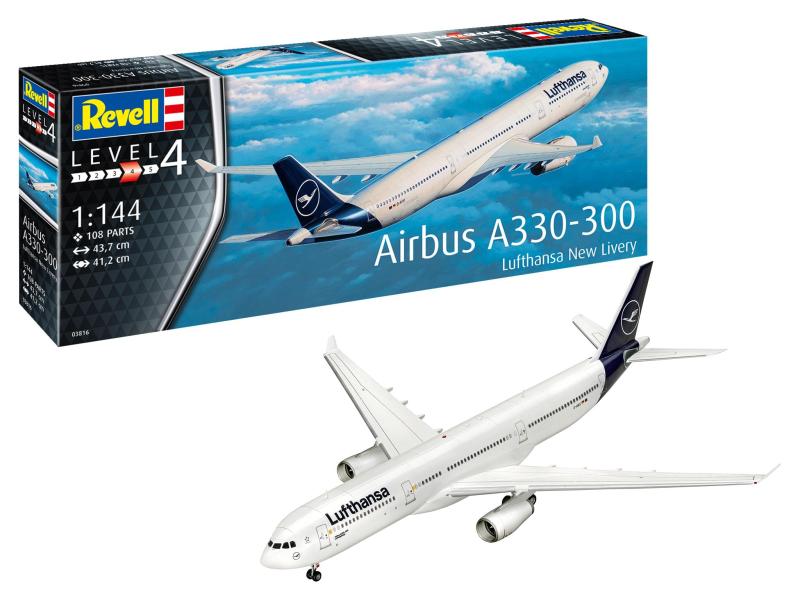 ドイツレベル 1/144 エアバス A330-300 ルフトハンザ New Livery プラモデル 03816