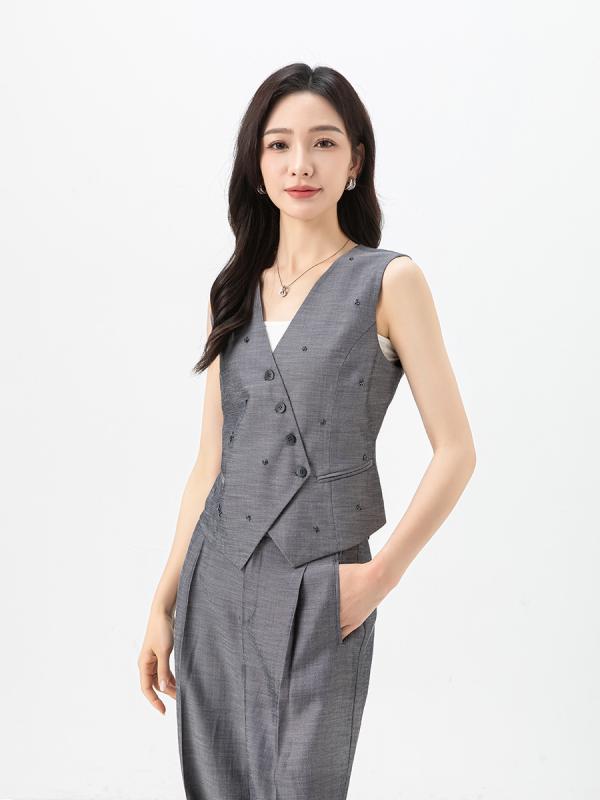 セットアップ レディース 春夏 ノースリーブ 十独居室 リネン 麻 限りない ジレ 広々としたズボン下 2点仕掛ける 九分丈 ロングズボン下 上下仕掛ける トップス ボトムス 薄っぺら 冷やりとした 無地 枠組み引っ切り無い 挙げ句の果て感 心地好い 好いたらしいめ 通い 執務室