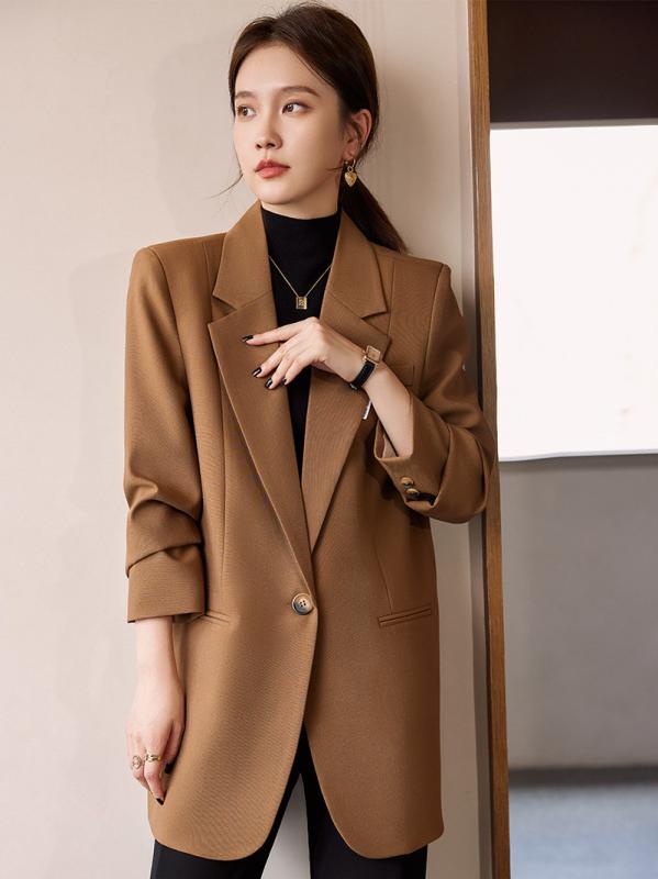 テーラードジャケット レディース アウター 上衣 トップス 西服 長袖 黒 黒いこと 春物 烏兎 心地好い 普段使い走り 通い フォーマル 商行為 執務室心地好い ゆったり 濫りがわしい 成年者 今めかしい かっこいい 羽織り 名取り草