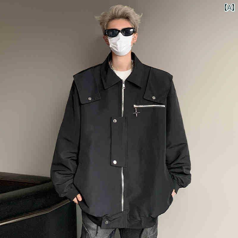 上衣 メンズ 成人男性用 アウター 工装 細工物上衣 ベイスボール服 上衣 アメカジ ヴィンテージ風 表どおり系 ルーズフィット ゆったり 大層らしい大きさ 通学 通い 防風 心地よい レトロ 歳月