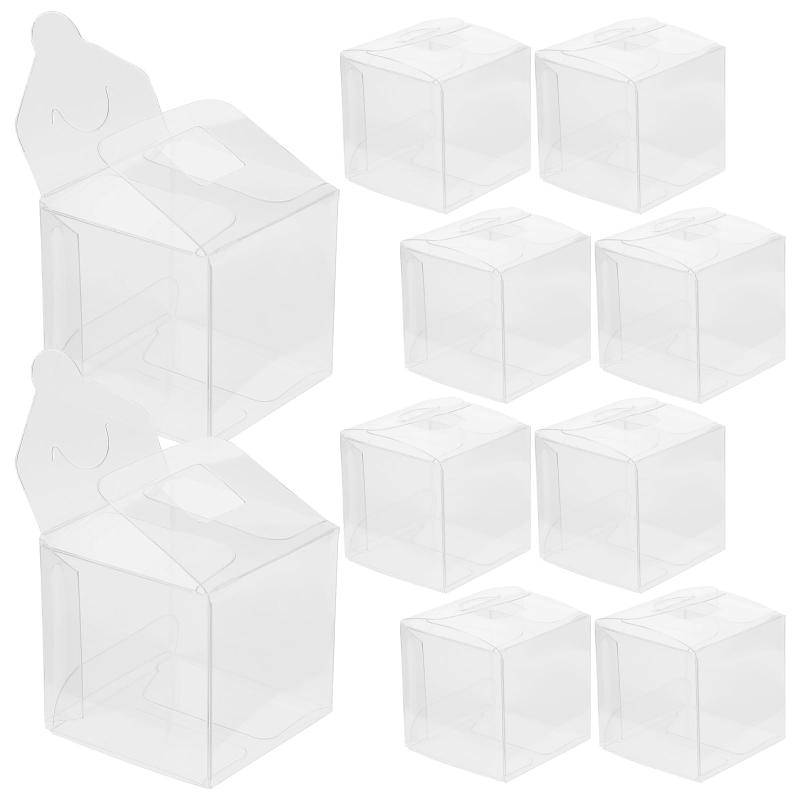 NUOLUX ラッピング 小さい箱 PVC 透明 ギフトボックス 正方形 10cm*10cm ラッピング箱 小 ラッピング用品 プレゼント用 プレゼント包装 商品展示 小物入れ 10個セット