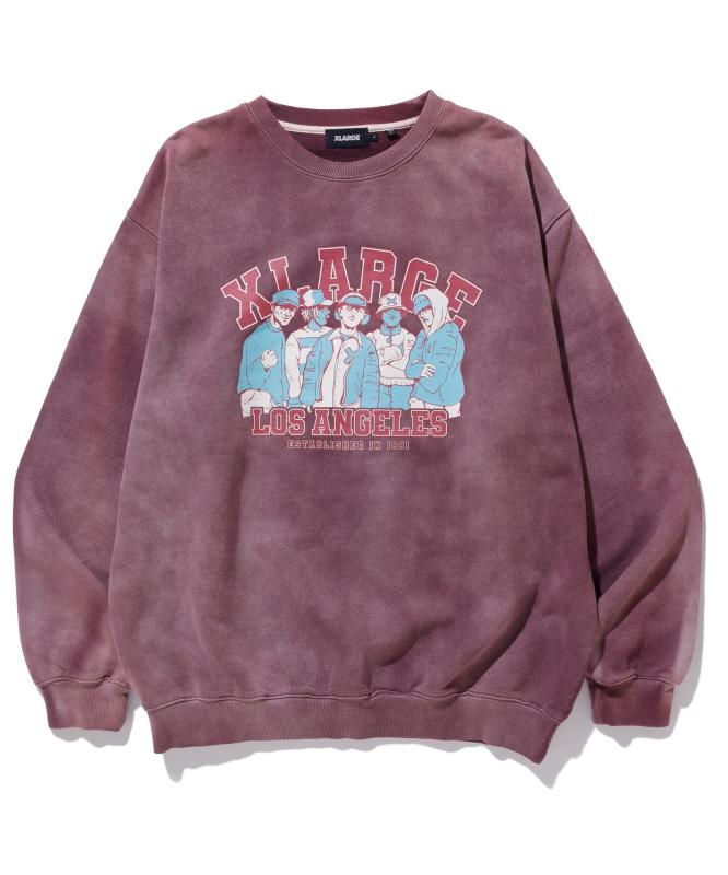 XLARGE 汗水EST 1991 BLEACHED CREWNECK SWEATSHIRTメンズ