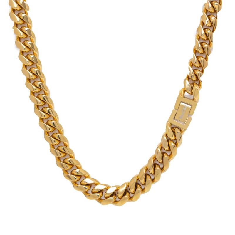 [PROPRE] ネックレス メンズ 2面カット喜平ネックレスチェーン18K金メッキ ステンレス 幅12mm 太目 HIPHOP ジュエリー ラッパーネックレスアクセサリー ギフト プレゼント お祝い 誕生日