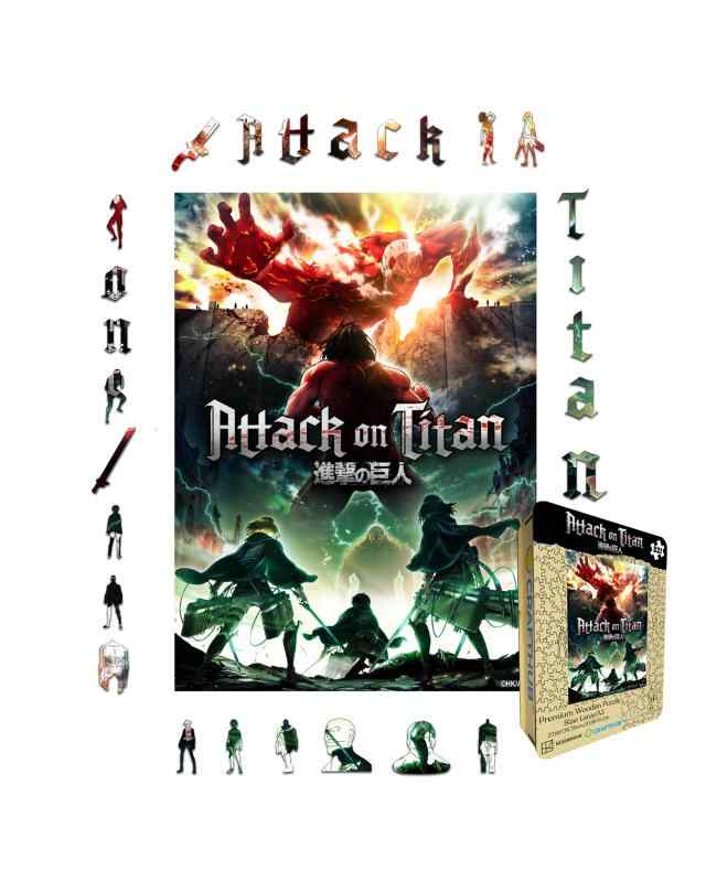 CRAFTHUB アタック・オン・タイタン パズル -最終決戦、トロストへ突撃- 木製ジグソーパズル, 308ピース, A3サイズ, 15.1「 x11」.
