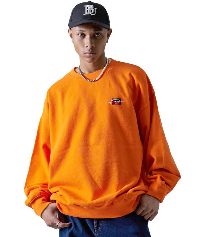 [FUBU] トレーナー スウェット 裏毛 サガラワッペン コットン 長袖 プル オーバーサイズ アメカジ ヒップホップ 大きいサイズ