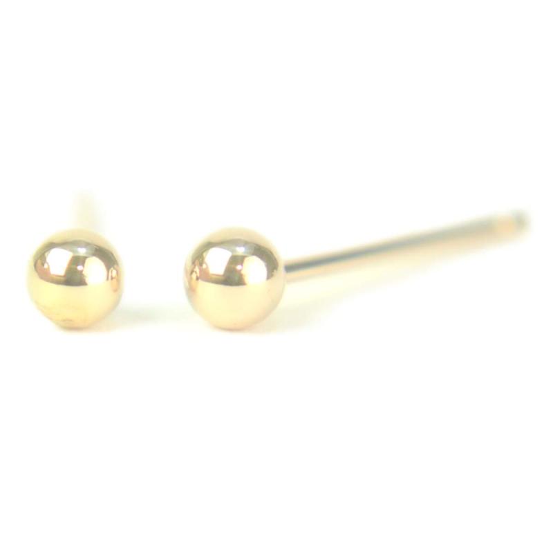 セカンドピアス 18金 軸太 K18PGピンクゴールド丸玉ピアス 3mm ピアス芯幅太長めタイプ 太さ0.8mm長さ12mm 1ペア両耳販売 ボールピアス ピンクゴールド 18金 K18pg 幅太 福耳 yokomountain