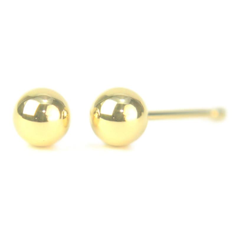 セカンドピアス 18金 軸太 K18イエローゴールド丸玉ピアス 5mm ピアス芯幅太タイプ 太さ0.9mm長さ10mm 1ペア両耳販売 ボールピアス イエローゴールド 18金 K18yg 幅太 yokomountain