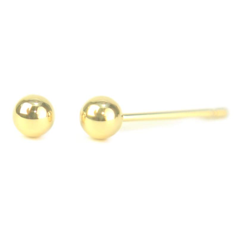 セカンドピアス 18金 軸太 K18イエローゴールド丸玉ピアス 4mm ピアス芯幅太長めタイプ 太さ0.8mm長さ12mm 1ペア両耳販売 ボールピアス イエローゴールド 18金 K18 幅太 福耳 yokomountain