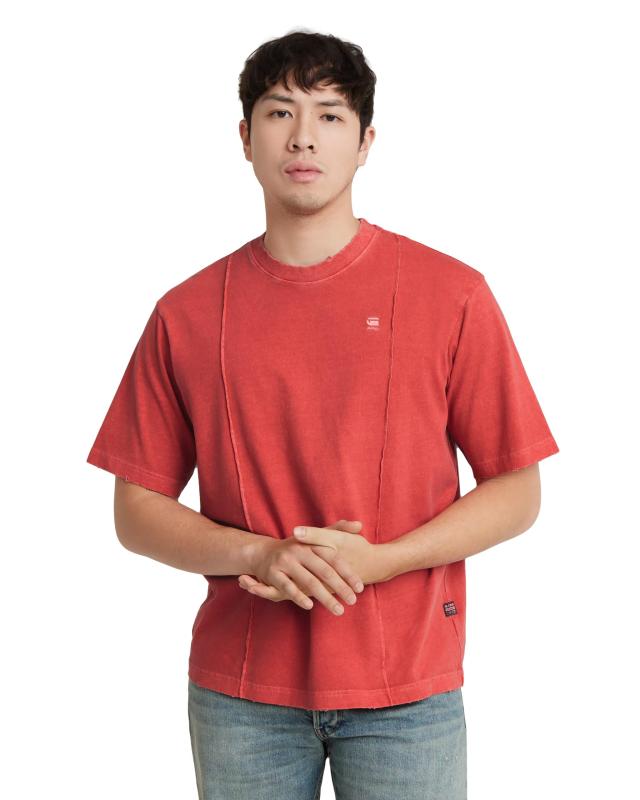 [ジースターロゥ] Tシャツ メンズ 半袖 オーバーサイズフィット ゆったり Overdyed Destroyed Boxy T-Shirt