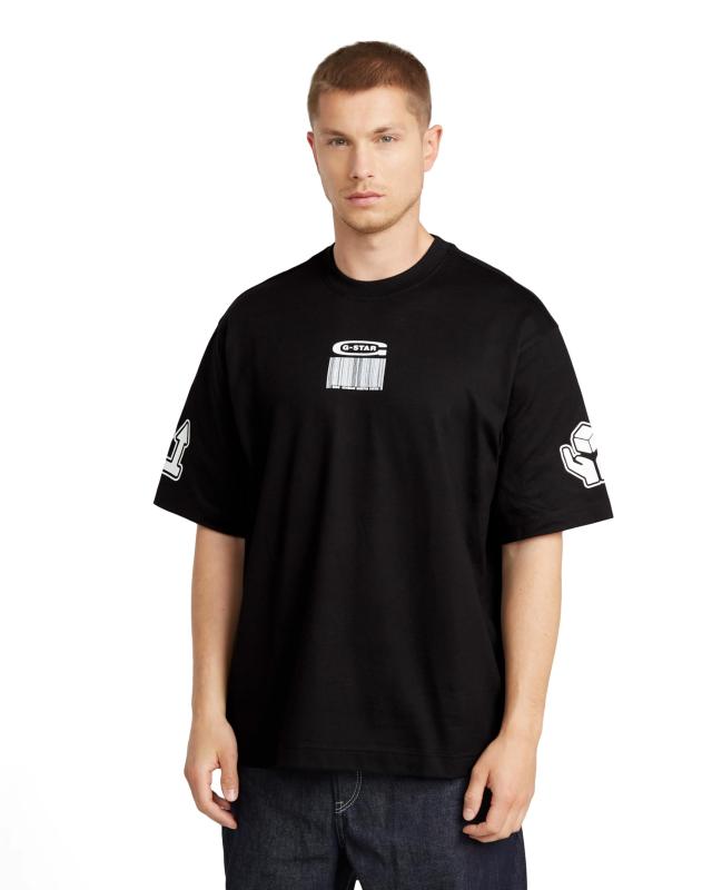 [ジースターロゥ] Tシャツ メンズ 半袖 オーバーサイズフィット ゆったり Barcode Boxy T-Shirt
