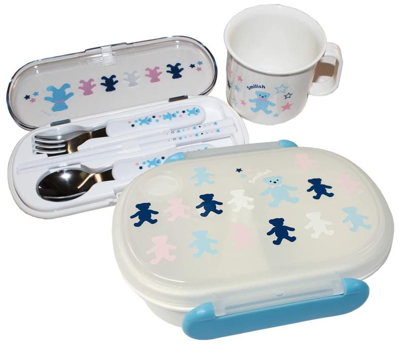 ランチ3点セット 幼稚園（ランチボックス350ml、カトラリーセット、耐熱コップ)画像