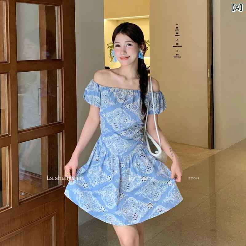 衣装 レディース 愛くるしげ 青色 花柄 綿 原料品 肩出し 青写真 高腰 手合い 無袖 短丈 妃殿下 スコート セットアップ なし 収腰 影ぼうし 筋目 産業 仕掛ける頭 着付ける 表現スタイル 夏 時節 甘め 流行り物 日常 使い走り 恒星日
