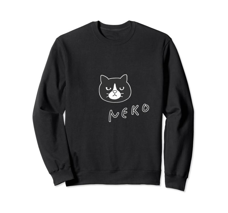 ねこさん『ふぇいす』ハチワレ【どうぶつフレンズ】ねこ 猫 グッズ 動物 ゆるくて かわいい イラスト トレーナー
