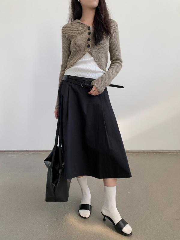 半身スコート レディース 春夏 黒 杏 綿 高腰 A伝達ルート 中長丈 筋目 うつり変わり 無柔軟性 日韓心地よい 普段使い走り 軽さ 伸縮性 綿原料品 ご機嫌酉の方角 ビッグ影ぼうし 分かりやすい デイリー トップスコーデ