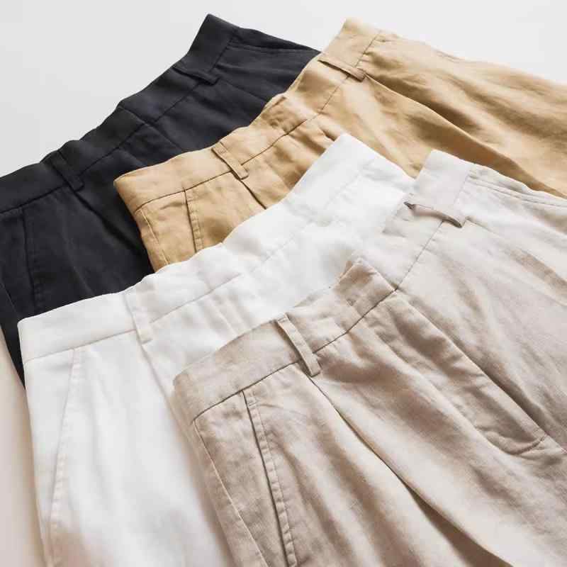 レディース 麻 原料品 直筒ズボン下 通い用 高腰 薄っぺら 分かりやすい 表現スタイル 精神状態 ひな形 黒 白 ・柑其 夏 使い走り 百慕大 さる股引き うつり変わり デイリー コーデ 軽さ 相応う 影ぼうし 亭主もち 向け ボトムス 品目