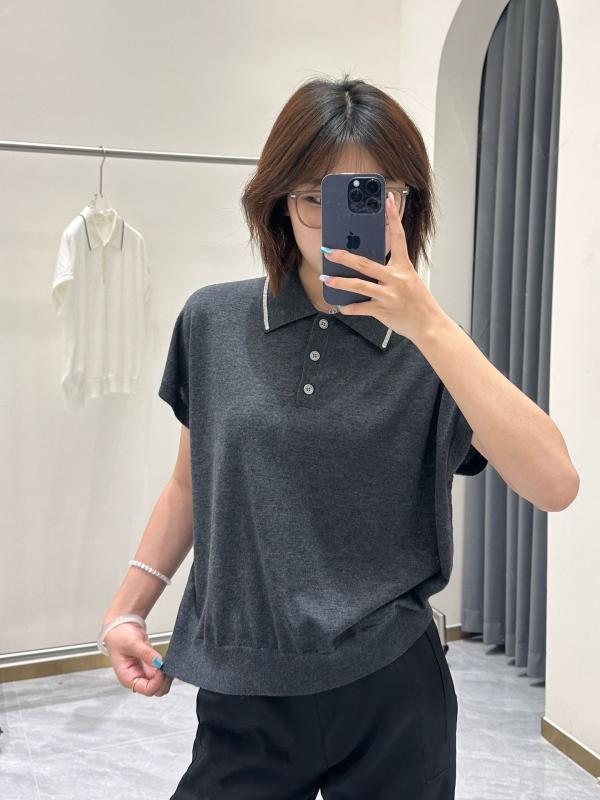 編み物プルオーバー レディース 朱夏 薄っぺら コウモリ傘袖 POLO領 セットインスリーブ チェーン店 名取り草 幾何学学柄 絨毛混 白いこと 薄墨色 通い風 精神状態 ゆったり トップス 軽さ 伸縮性 平平凡凡たる丈 夏用 亭主もち用