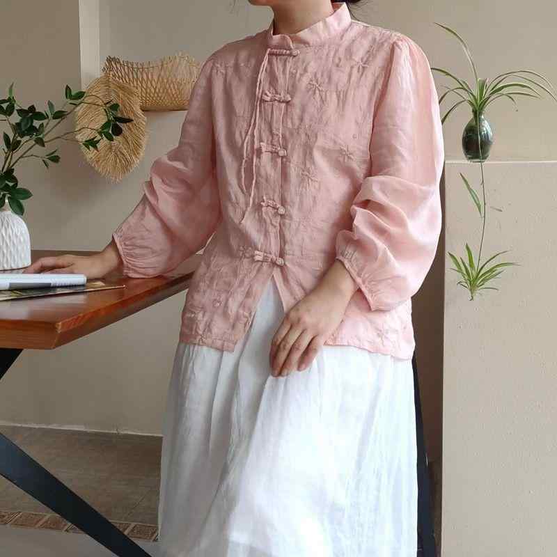 刺しゅう プルオーバー レディース 長袖 ?麻 綿 原料品 立襟 泡泡袖 流蘇 ひな形 香? 粉 青 色つや 角袖巡査 名媛風 表現スタイル 夏 時期 精神状態 磨き上げる 口さかしい 冷やりとした 手当たり 通い 普段使い走り 会う約束 一こま 合わせる