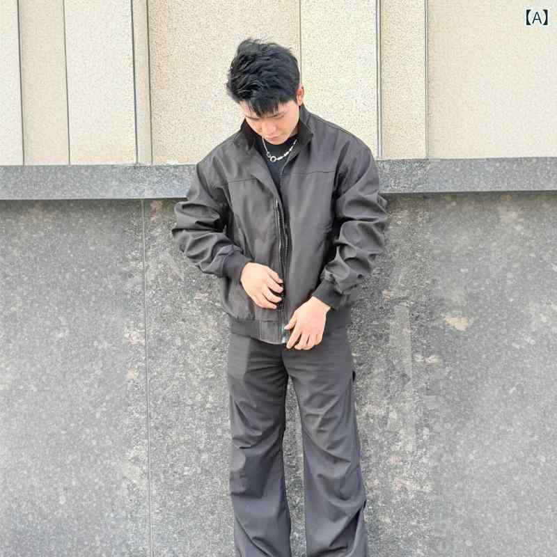 メンズ 上衣 アウトドア 雨合羽 耐磨 防風 立領 拉? 長袖 返り咲き 表どおり 運動競技 黒 アイヴォリー白 狼灰 春 聚?衣料繊維 薄っぺら ゆったり 青二才 成年者