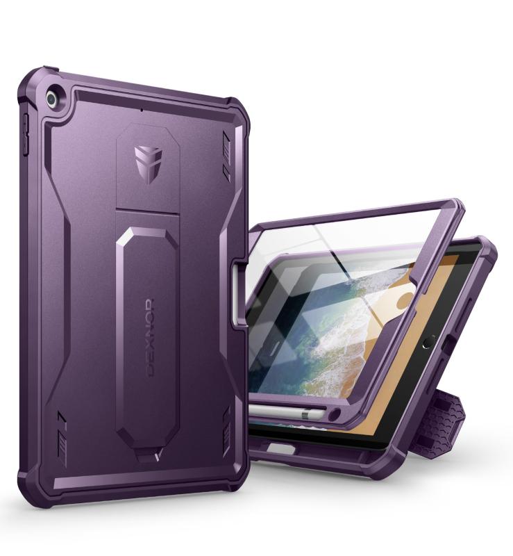 Dexnor iPad 5/6世代 9.7インチ(2017-2018)用ケース [画面保護フィルム内蔵&キックスタンド付き] 耐衝撃 軍用規格 頑丈保護カバー