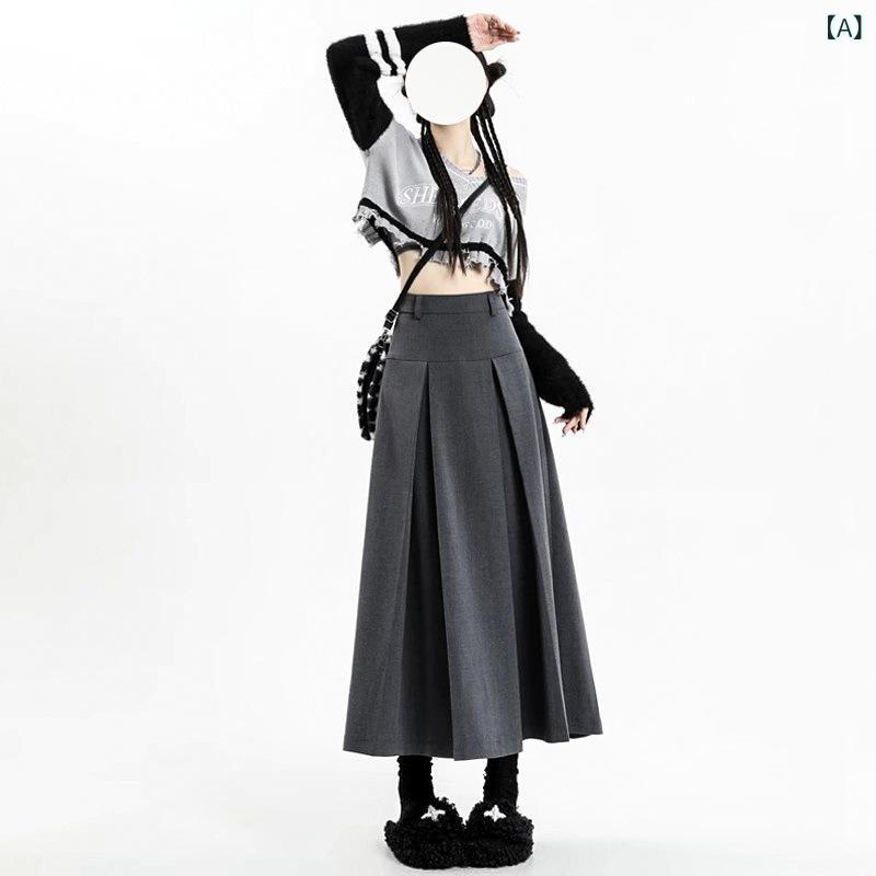 スコート レディース 春夏 薄墨色 黒 ・柑其 広広とした ロング 筋目 高腰 A伝達ルート か細い 潮 精神状態 通い 都市風 無弾力性 長め 半身 修身 百褶 純色 流行病の発生 帯付き添い人