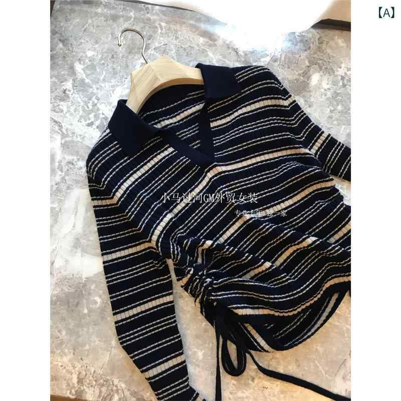 編み物 ティーシャツ レディース 長袖 Poloのど首 朦朦たる編み物 伸縮性 好いたらしい 雅びやか ミンクのコートカシミール混 絨毛混 羊毛混 生あたたかい 秋冬 新作 2025年三春